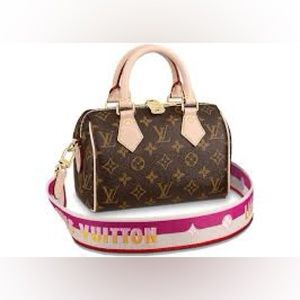 SOLD Louis Vuitton Speedy 20 Monogram with Fuchsia Strap